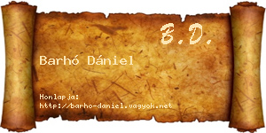 Barhó Dániel névjegykártya